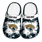 Custom Jacksonville Jaguars Zigzag Paint Burst Crocs Best selling