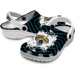 Custom Jacksonville Jaguars Zigzag Paint Burst Crocs Best selling