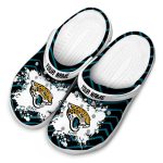 Custom Jacksonville Jaguars Zigzag Paint Burst Crocs Best selling