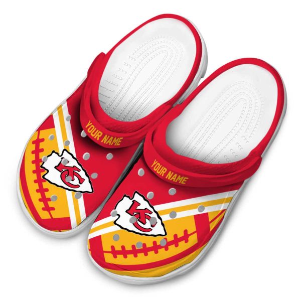 Custom Kansas City Chiefs Football Motif Crocs Trendy