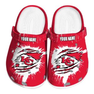 Custom Kansas City Chiefs Splash Motif Background Crocs Best selling