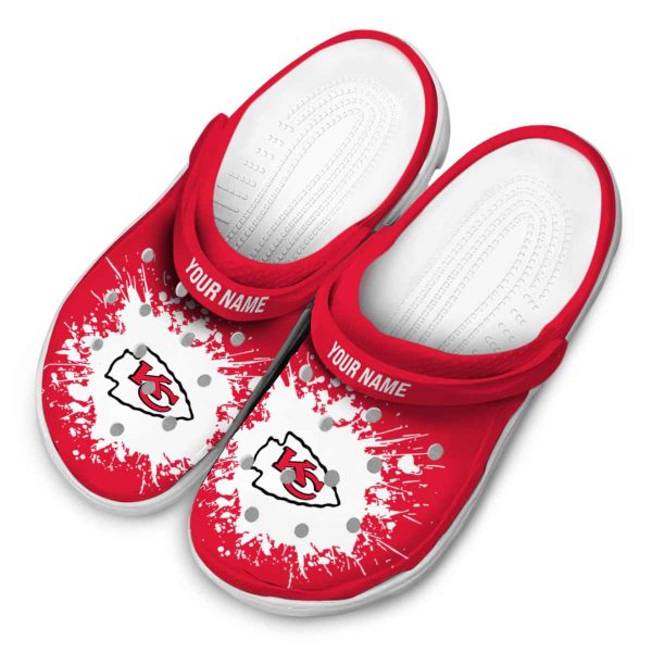 Custom Kansas City Chiefs Splatter Background Crocs Trendy