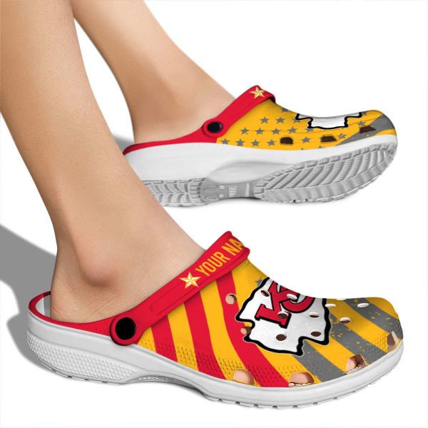 Custom Kansas City Chiefs Star Spangled Graphic Crocs High quality