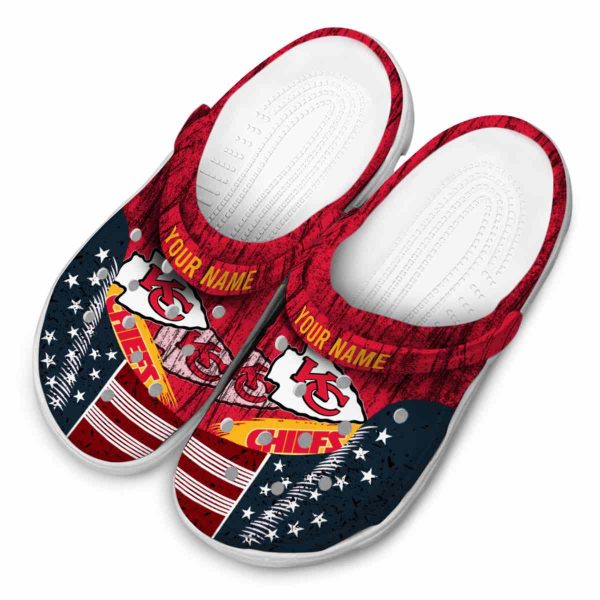 Custom Kansas City Chiefs Star Spangled Side Pattern Crocs Trendy