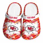 Custom Kansas City Chiefs Zigzag Paint Burst Crocs Best selling