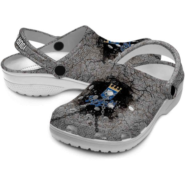 Custom Kansas City Royals Cracked Ground Texture Crocs Latest Model