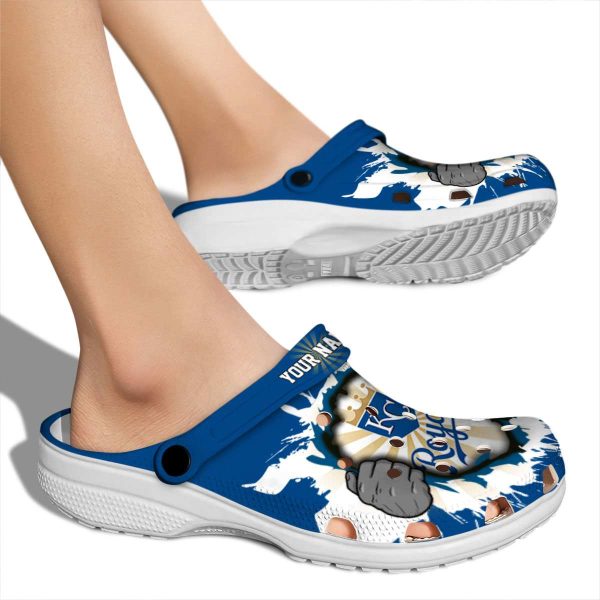 Custom Kansas City Royals Gripping Hand Crocs High quality