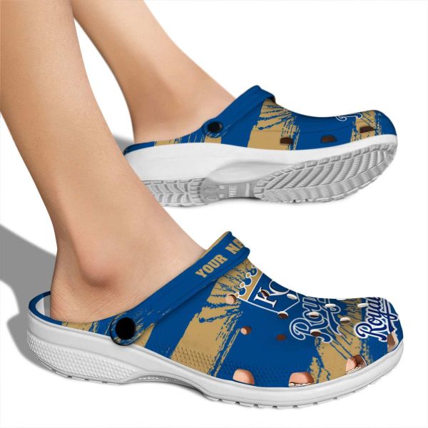 Custom Kansas City Royals Paint Splatter Graphics Crocs High quality