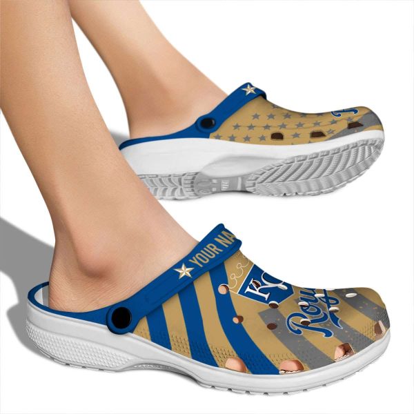 Custom Kansas City Royals Star Spangled Graphic Crocs High quality