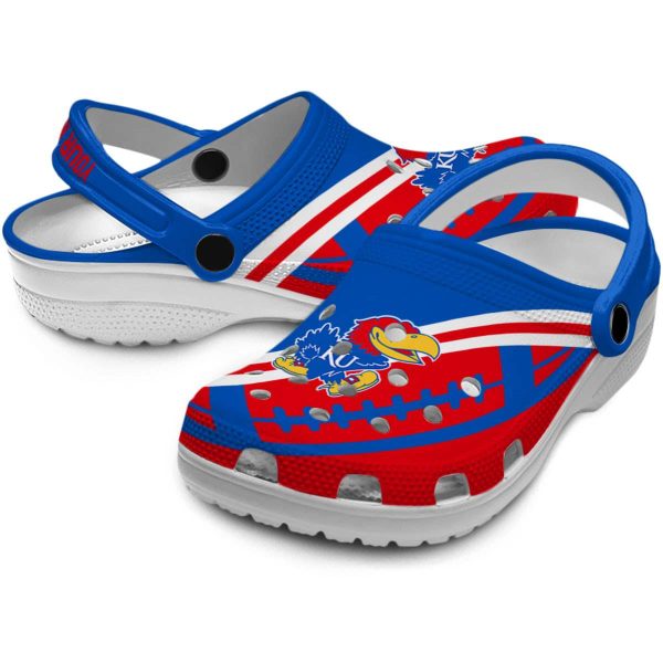 Custom Kansas Jayhawks Football Motif Crocs Latest Model