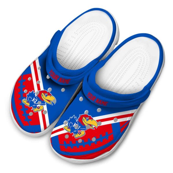 Custom Kansas Jayhawks Football Motif Crocs Trendy