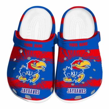 Custom Kansas Jayhawks Paint Splatter Graphics Crocs Best selling