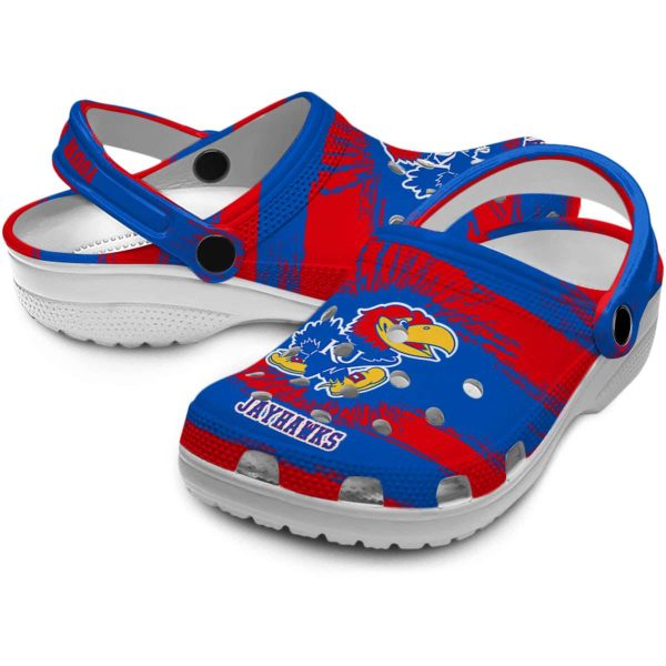 Custom Kansas Jayhawks Paint Splatter Graphics Crocs Latest Model