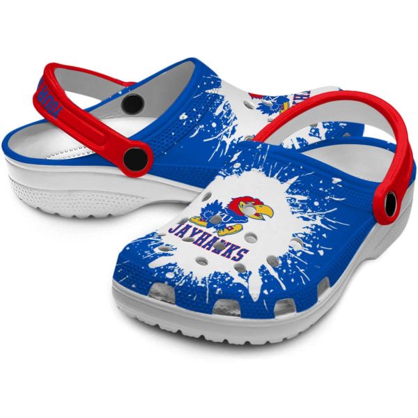 Custom Kansas Jayhawks Splash Art Crocs Latest Model