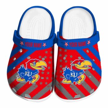 Custom Kansas Jayhawks Star Spangled Graphic Crocs Best selling