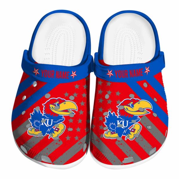 Custom Kansas Jayhawks Star Spangled Graphic Crocs Best selling