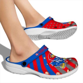 Custom Kansas Jayhawks Star Spangled Graphic Crocs High quality