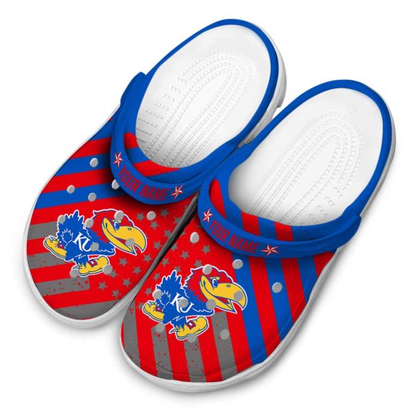 Custom Kansas Jayhawks Star Spangled Graphic Crocs Trendy