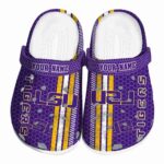 Custom LSU Tigers Contrasting Stripes Crocs Best selling
