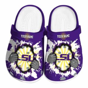 Custom LSU Tigers Gripping Hand Crocs Best selling