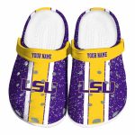 Custom LSU Tigers Vertical Stripes Crocs Best selling