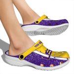 Custom LSU Tigers Vertical Stripes Crocs Best selling