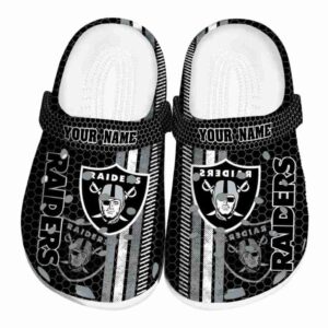 Custom Las Vegas Raiders Contrasting Stripes Crocs Best selling