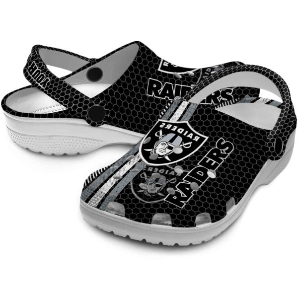 Custom Las Vegas Raiders Contrasting Stripes Crocs Latest Model