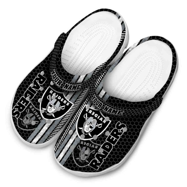 Custom Las Vegas Raiders Contrasting Stripes Crocs Trendy