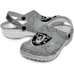 Custom Las Vegas Raiders Cracked Texture Crocs Best selling