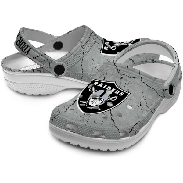 Custom Las Vegas Raiders Cracked Texture Crocs Latest Model