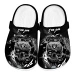 Custom Las Vegas Raiders Gothic Skull Crocs Best selling