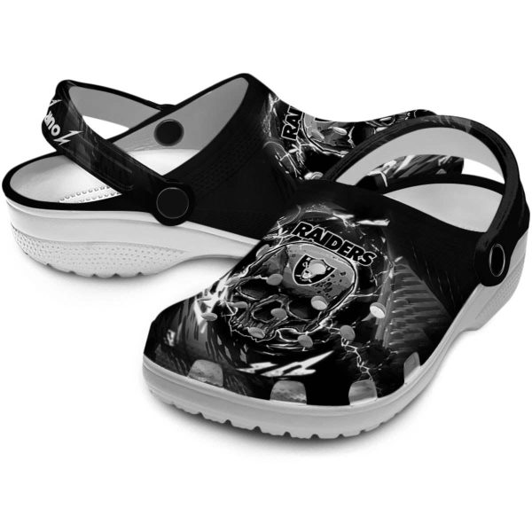 Custom Las Vegas Raiders Gothic Skull Crocs Latest Model