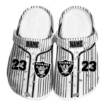 Custom Las Vegas Raiders Pinstripe Pattern Crocs Best selling