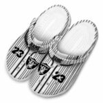 Custom Las Vegas Raiders Pinstripe Pattern Crocs Best selling