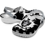 Custom Las Vegas Raiders Splatter Pattern Crocs Best selling