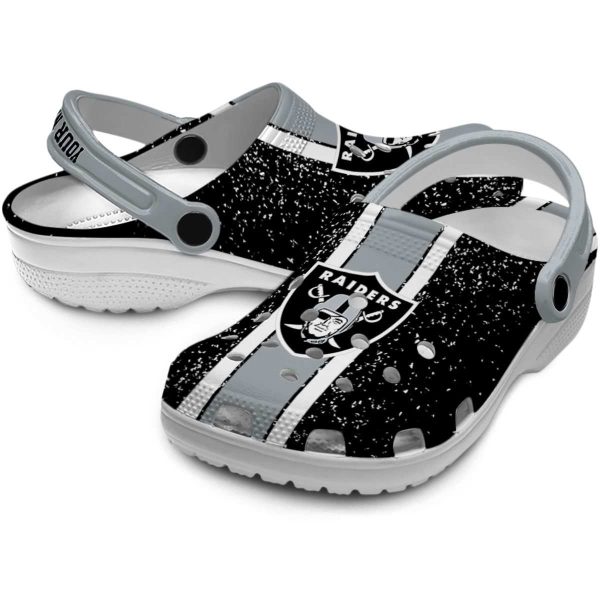 Custom Las Vegas Raiders Vertical Stripes Crocs Latest Model