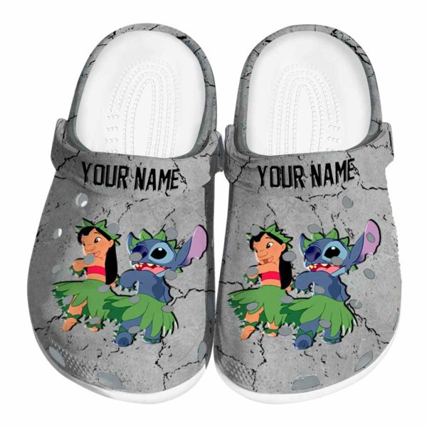 Custom Lilo And Stitch Cracked Texture Crocs Best selling