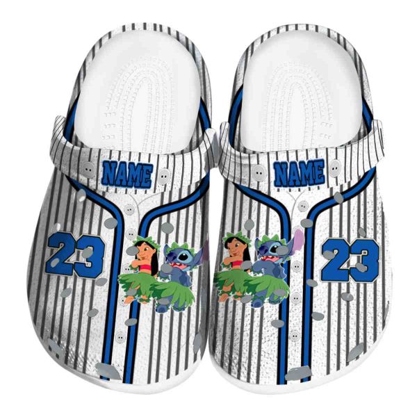 Custom Lilo And Stitch Pinstripe Pattern Crocs Best selling