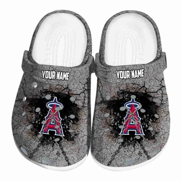 Custom Los Angeles Angels Cracked Ground Texture Crocs Best selling
