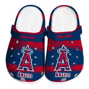 Custom Los Angeles Angels Paint Splatter Graphics Crocs Best selling
