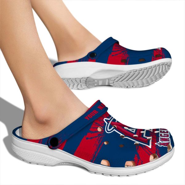 Custom Los Angeles Angels Paint Splatter Graphics Crocs High quality