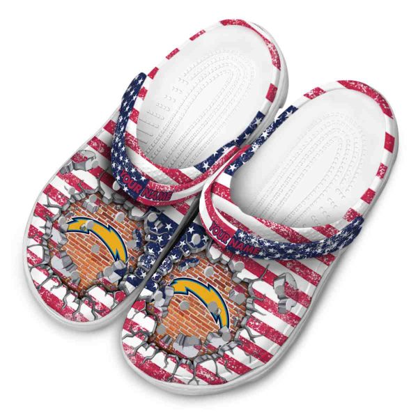 Custom Los Angeles Chargers Freedom Splinter Crocs Trendy