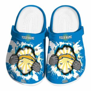 Custom Los Angeles Chargers Gripping Hand Crocs Best selling