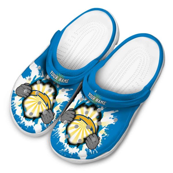 Custom Los Angeles Chargers Gripping Hand Crocs Trendy