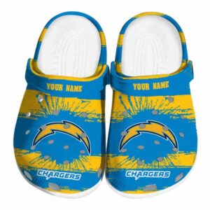 Custom Los Angeles Chargers Paint Splatter Graphics Crocs Best selling