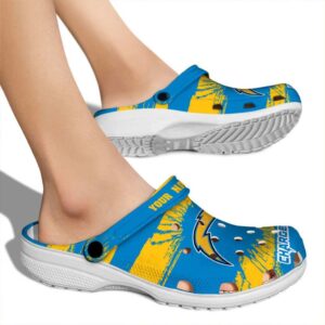 Custom Los Angeles Chargers Paint Splatter Graphics Crocs High quality