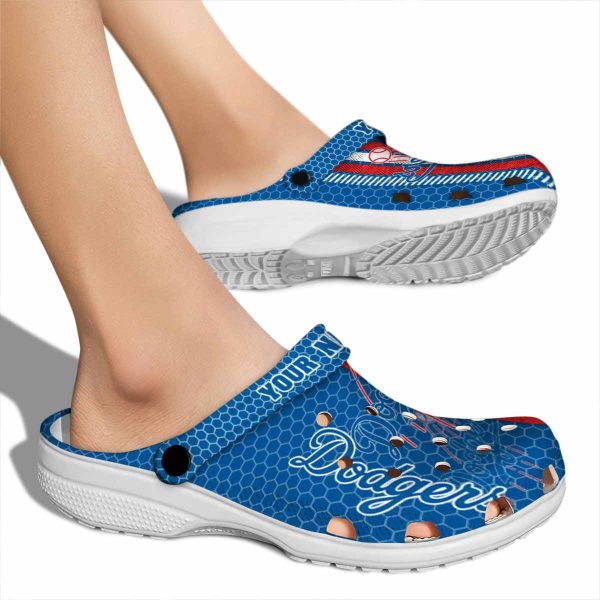 Custom Los Angeles Dodgers Contrasting Stripes Crocs High quality