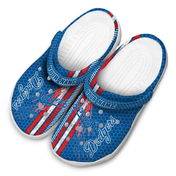 Custom Los Angeles Dodgers Contrasting Stripes Crocs Trendy