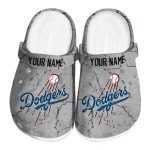 Custom Los Angeles Dodgers Cracked Texture Crocs Best selling